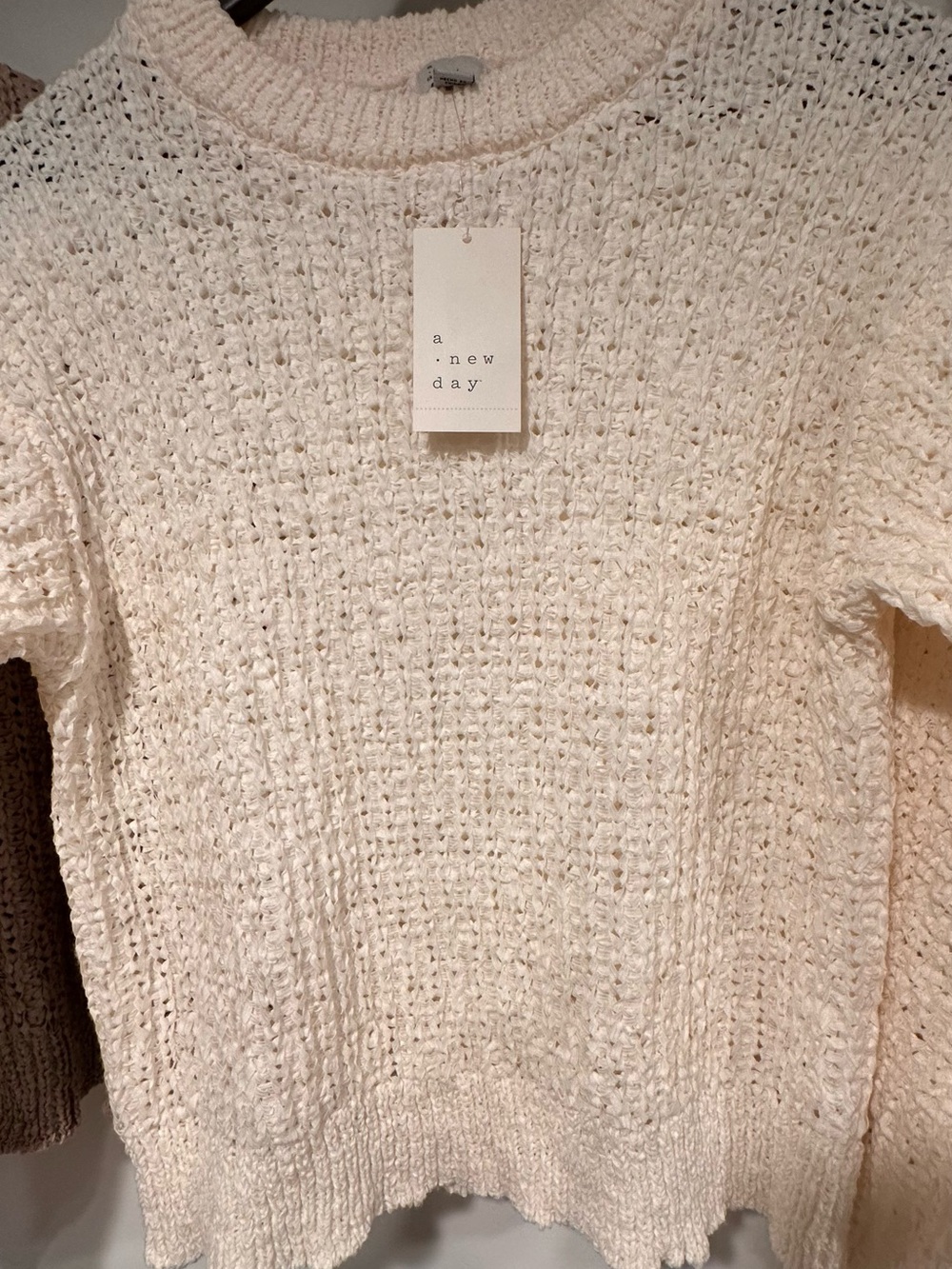 Two Women's Crewneck crochet Sweaters - Ivory and Taupe- a new day - Picture 3 of 7